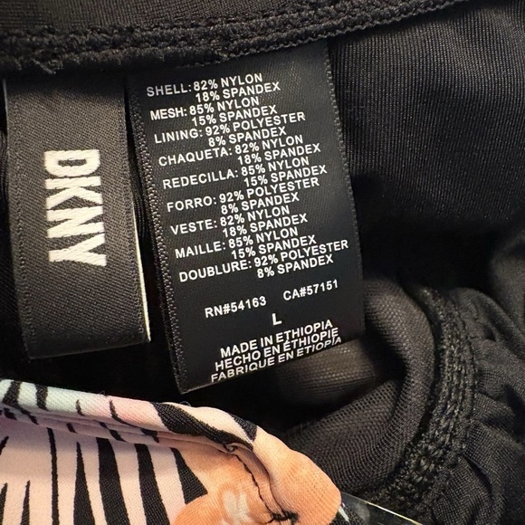 DKNY Floral Halter Neck Swimsuit in Black/Peach/Blue Size L — never worn - Picture 9 of 9